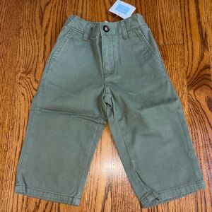 Janie and Jack Olive Green Casual Chino Pants
